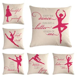 Cushion/Decorative Pillow Ballet Girl Cushion Cover Home Decor Covers Living Room Bedroom Sofa Decorative Pillowcase 45x45cm