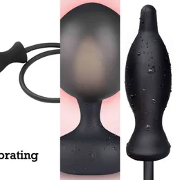 Nxy Sex Vibrators Inflatable Anal Plug Dildo Vibrator Wireless Remote Control Male Prostate Massager Big Butt Plugs Anus Dilator Toys for Men 1201