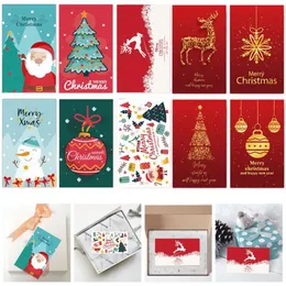 Cartões de felicitações Inserir Natal Deer Santa Papai Noel Snowman Post cartão postal Nota