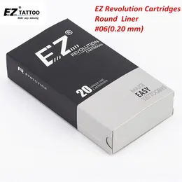 EZ Revolution Cartridge Needles Tattoo # 06 0.20mm Okrągły wkładka do tatuaż Mikrobladowanie Makijaż Makijaż Eyeliner 20 SZTUK 210324