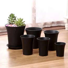 Plastic Round Succulents Pots Flowers Cultivate Bottom Breathable Flower Pot Flower Planter Home Breed Gardena38a21