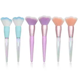 Personlig Stor Fluffy Makeup Brush Acrylic Crystal Handtag Paw Head Kosmetiska Verktyg för Ansiktspulver och Rush