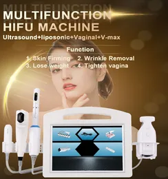 4D HIFU V Max hudåtriktningsanordning Ultraljuds rynkborttagning Ansiktshiss Skönhetsmaskin Utbytbar ansiktscykel Vaginal Patron / Anti Aging HIFU-omvandlare