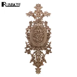 RUNBAZEF Vintage Home Decor Floral geschnitzte Holzecke Applikation Wandtür Schrank Möbel Dekofiguren für Miniatur 210318