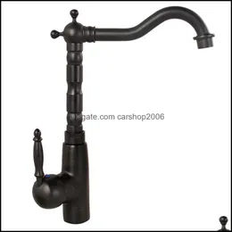 Bathroom Sink Faucets Faucets, Showers & As Home Garden European Copper Retro Rotatable Faucet Antique Color Cold Water Mixer Black Countert