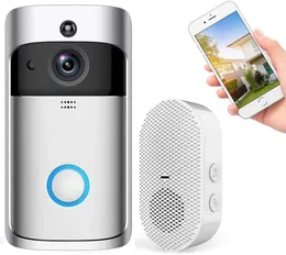 Trådlös dörrklocka WiFi Smart Video HD-övervakningskamera med realtidslarm Night Vision1
