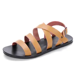 Sandals Outdoor Coro Herren Work Beach Beach Hombre Piel Sandel Transpirables Verano de Men Cuir Cuero Casa Heren Sandalia Scarpe Man