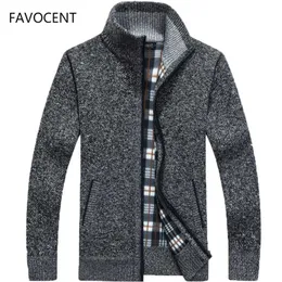 Outono Inverno Men's Sweater Casaco Faux Pele de Lãs Camisola Jaquetas Homens Zíper Malha Thick Revestimento Quente Casual Knitwear Cardigan 211018