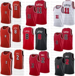 Lonzo 2 Ball DeMar 11 DeRozan Basketball-Trikots 23 Michael Zach 8 LaVine Alex 6 Caruso Ayo 12 Dosunmu Herren T-Shirt 75. Jubiläum Chicagos Trikot