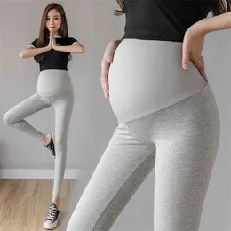 56# Summer Thin Cotton Maternity Legging Yoga Sports Casual Skinny Pants Clothes for Pregnant Women High Waist Belly Pregnancy 210918