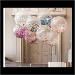 Event Festive Supplies Home & Gardenconfetti 12 Inch Ellipse Balloon Transparent Rose Gold Paper Crumb Latex Balloons Party Decoration Drop D