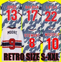 Retro USAES 1994 1995 Home Away Soccer Jerseys Lalas Reyna Wyynalda Vintage United States Wegerle Stewart Jones Lalas Moore Koszula piłkarska Klasyczny zestaw