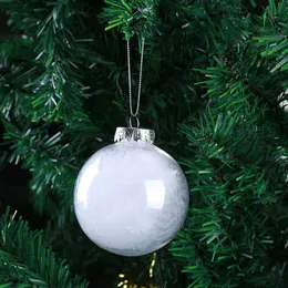 8 см рождественские украшения елки прозрачные шарики полый шар с крышкой Xmas ресторан бар маленький кулон фестиваль