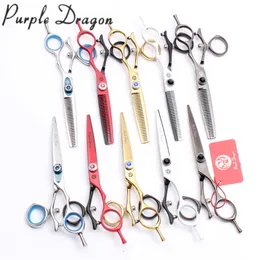 Hair Scissors 5.5" JP 440C Purple Dragon Professional Hairdressing Cutting Shears Thinning Swivel Handle Z9019