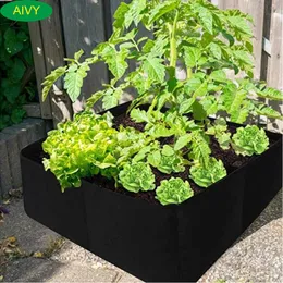 Trädgård växa väska rektangel andningsbar plantering behållare anti-korrosion upphöjda plantering säng trädgårdsare krukor blommor grönsaker 210615