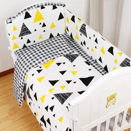 Sängkläder Set Baby Crib Set Toddler Bed Bumper Bomull Bekväm Protector Barnens Barnrum Inredning För Pojkar Tjejer