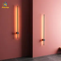 ノルディックミニマリストロングウォールランプ現代のチューブSconceライト屋内リビングルームベッドルームLEDベッドサイドランプホーム装飾照明器具