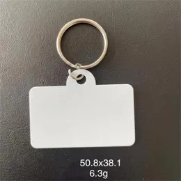 Sublimation Blanks Dog Tag Double Sides Thermal Transfer Pet ID Card Sublimated White Aluminum Metal Tags Customized DIY Pets Name Plates A02