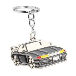 Keychains Car Shape Keychain Racing Keyring Double-sided Gift JDM NOS Turbo Metal Model Key Pendant