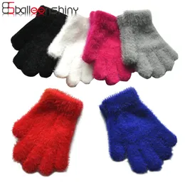 Ren zagęści rękawiczki dla dzieci zimowe ciepłe rękawiczki pełne palec na 3-6 yyears Baby Boys Girls Miękkie rękawiczki Czysty kolor