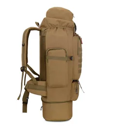 85L Militär Taktisk Camping Ryggsäck Vandring Klättring Knapsack Rucksack Utility Nylon Bag Sport Army Molle Bag Travel XA25D Y0721