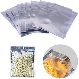 100 sztuk / partia Resealable Aluminiowa Folia Zipper Torby BEZPŁATNE DO ŻYWNOŚCI KASOWA HERBA COOKIE PAKIETY PAZPOŚĆ PRZECI