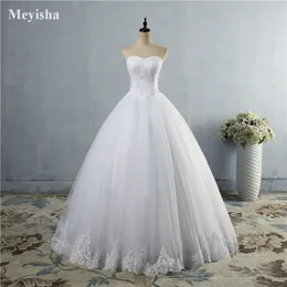 ZJ9014 Piękna Ivory White Lace Edge Sukienka ślubna dla kobiet Girls 2021 Suknia Bridalowa Wielkość 2-28 W