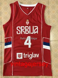 4 Milos Teodosic Team Serbia Basketball Jersy