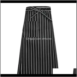 TEXTILES HOME GARDENHA3PCS Aventais de cozinha Meio comprimento Chefs de catering de meia cista de garçons uniforme listrado avental 70cmx70cm Drop entrega 2021 j