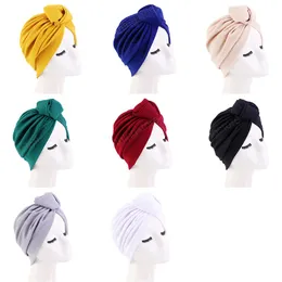 Kobiety Turban Cap Solid Color Head Scarf National Style Akcesoria Do Włosów Kukurydzą Kukurydzą Kukurydziane Bandana Moda Bandanas Miękkie Czapki Sleep
