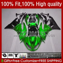 Injektion påbyggnad för KAWASAKI NINJA ZX 6R 6R 636 600 CC 600cc ZX600C 13No.10 ZX636 ZX6R 09 10 11 12 ZX636 ZX6R 2009 2010 2011 2012 ZX600 09-12 OEM Fairing pärlgrön