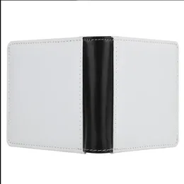 50pcs Sublimation Blank Pu&Cloth Double Side Foldable Men Clutch Wallet printing thermal transfer purse