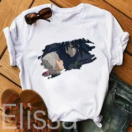 Howl Moving Castle T Shirt Studio Ghibli Femme Cartoon Anime Women Tshirt T-shirt Hayao Ubrania Kobieta Kawai X0527