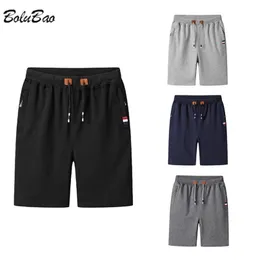 BOOLUBAO Летние мужские твердые шорты бренд мода Drawstring knee длина спортивной одежды бегущий Wild Men Casual 210713