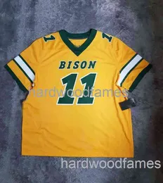 Custom Bison Carson Wentz Football Jersey #11 Homens Menino Juventude Adicionar qualquer Nome N￺mero XS5xl