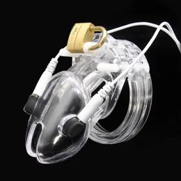 Electro Shock Chastity Cage CB6000s Penis Lock Sleeve Cbt Plastic Cock Cage Sex Toys For Men Dick Ring Male Chastity Device P0826