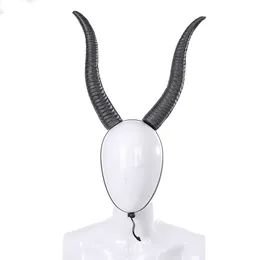 Halloween Carnival Party Ram's Horns Head Decoration Length Adjustable Costume Memory Cotton Masquerade Props HAB19004