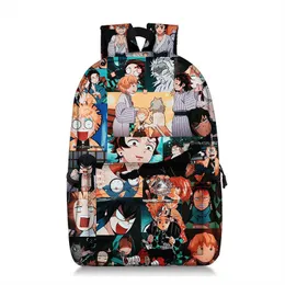 Hot Anime Demon Slayer Mochila Impermeável Estudante Sacos Sacos Meninos Meninas Bookbag Cosplay Saco de Viagem Mochila Moda Y0804