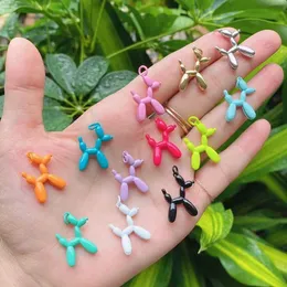 20Pcs est Cute Balloon Dog Puppy Necklace Fashion Colorful Enamel Pendant Jewelry Unisex For Gift Party 210720