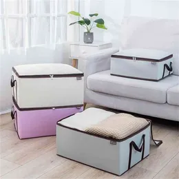 Oxford cloth Folding Storage Box Sundries Dirty Clothes Collecting Case With Zipper For Toys YB090M47 210922