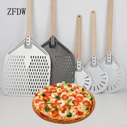 Pizza Kürek Mutfak Aletleri 7/8/9 inç Taşınabilir Peel Ahşap Saplı Punch Fırın Transferi Epidural Anot Yapışmaz Yuvarlak Pan