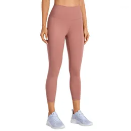 Yoga Outfits High Waisted Capri Workout Leggings för Kvinnor Kramade Känsla Athletic Compression -21 inches1