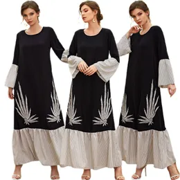 Ethnic Clothing Muslim Women Embroidery Abaya Loose Maxi Dress Dubai Kaftan Turkey Party Gown Eid Ramadan Islamic Arabic Robe Caftan