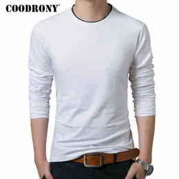 Coodrony T Shirt Men 2019 Höst Casual All-Match Långärmad O-Neck T-shirt Män Varumärke Kläder Soft Cotton Tee Toppar 8617 G1229