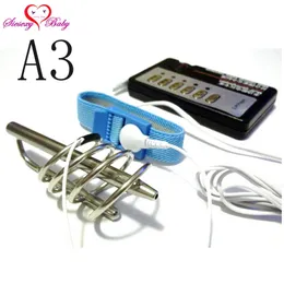 A3 Four Ring Urethral Dilators Electric Shock Penis Plug Penis Ring Themed Toys Electro stimulation sex toys for TENS X0728
