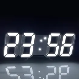 Dolap Işık 3D LED Dijital Saat Parlayan Gece Modu Parlaklık Ayarlanabilir Elektronik Tablo Saat 24/12 Saat Ekran Çalar Saatler Duvar Asma Crestech168