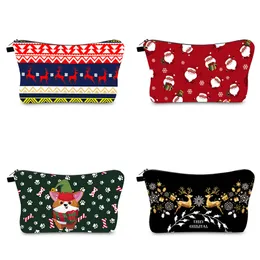 Christmas series elements new printed cosmetic bags clutch bag female multi-purpose Animal Prints zipper travel storage Cases large capacity gift wholesale