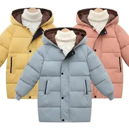 Autumn Fashion Kids Girls Jacket Glossy Children Plus Thick Velvet Outerwear Big Virgin Long Warm Coat For Cold Winter Parka 211204