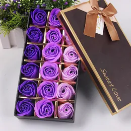 Other Wedding Favors 8Pcs Artificial Bath Soap Rose Flower Petals with Gift Box for Birthdays Anniversary Wedding Valentines Day