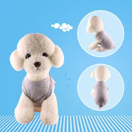 Sommarhundar T Shirt Vest Solid Color Sweatshirt Pet Dog Apparel Teddy Schnauzer Bichon Puppy Kläder